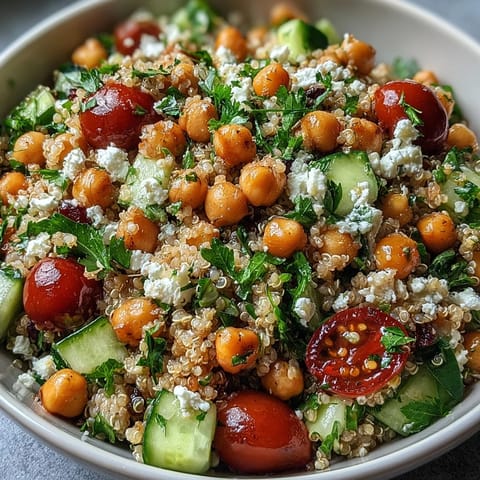 This fresh Mediterranean-inspired salad is a perfect lunch or side for gatherings.  