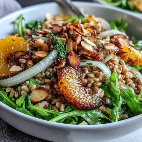 Farro Salad Bowl with Fennel, Oranges & Almonds