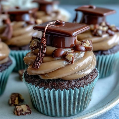 Simple Graduation Cupcakes Cap Toppers #105