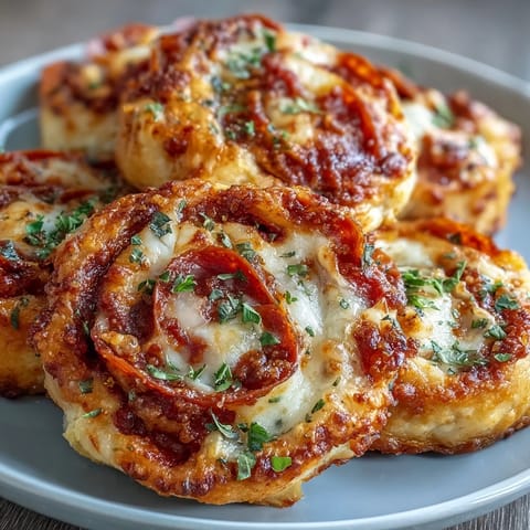 Flaky pastry pinwheels bursting with gooey mozzarella, zesty marinara, and savory pepperoni slices.  