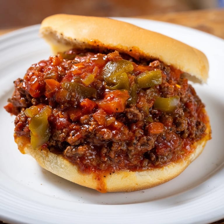 Homemade Sloppy Joes: a classic American comfort food, spooned onto warm, toasted buns.
