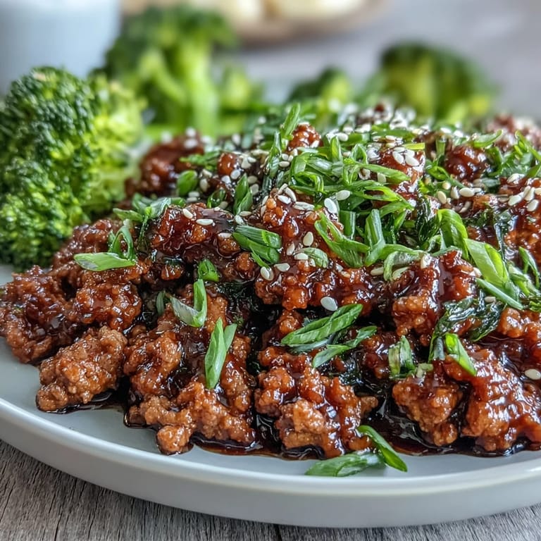 Quick Korean-Style Ground Turkey skillet with minced garlic, fresh ginger, and chili flakes, ready in minutes for busy nights.
