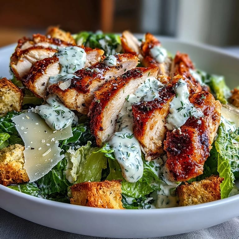 Sliced grilled chicken, croutons, and creamy Caesar dressing make this Caesar Chicken Bowl a satisfying, easy-to-make main dish for lunch.