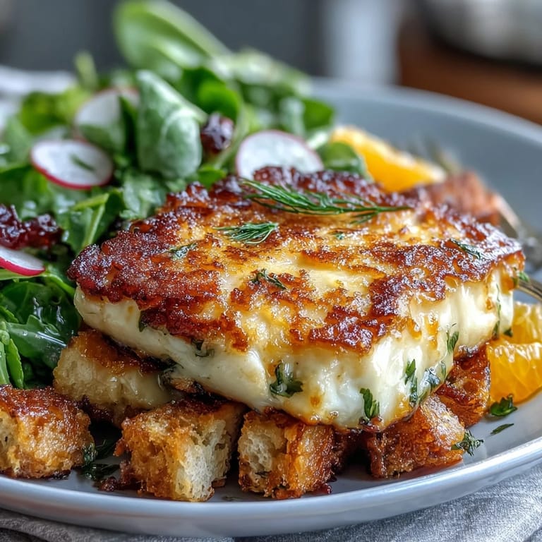 A vibrant Halloumi Blood Orange Fattoush salad with juicy citrus, mint, and sumac dressing on a rustic plate.