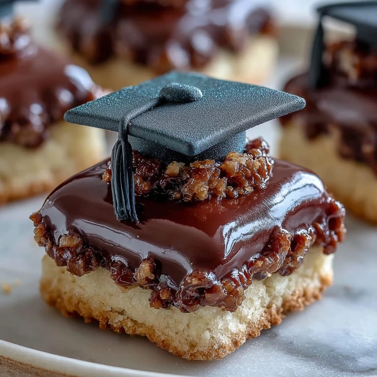 Festive graduation cookies decorated with fondant mortarboard caps and tassels, perfect for honoring your graduate's big day.