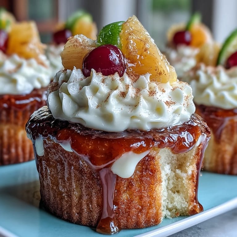 Festive Cinco de Mayo Tres Leches Cupcakes featuring tender cake, creamy milk infusion, and a cloud of vanilla whipped cream garnish.