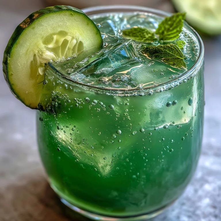 Refreshing cucumber mint agua fresca with lime and ice, perfect for a healthy detox drink.