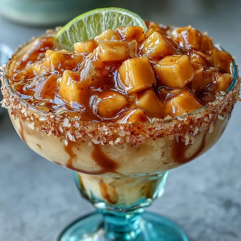 Festive Cinco de Mayo Mangonada mocktail: a colorful frozen mango drink with tangy chamoy swirls.