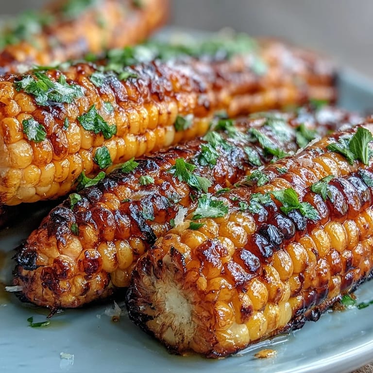 Charred, sweet grilled corn ribs ready with zesty chili lime butter.