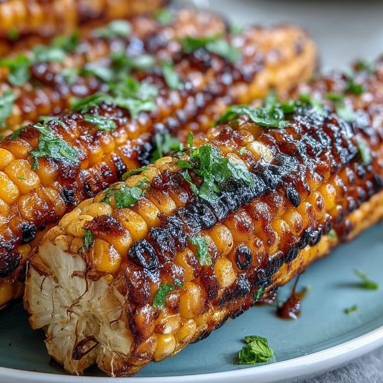 Juicy grilled corn ribs topped with vibrant chili lime butter and cilantro.